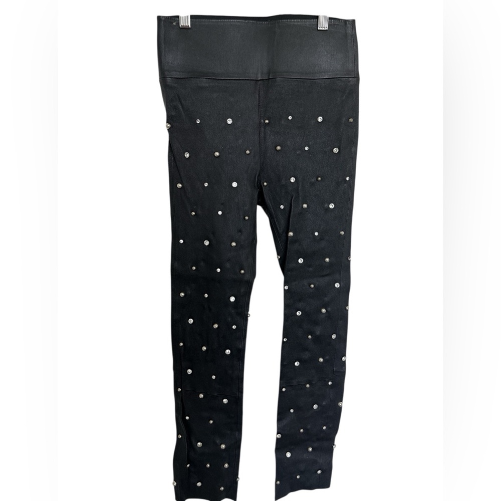 SPRWN leather leggings with crystal and metal studs Size 0